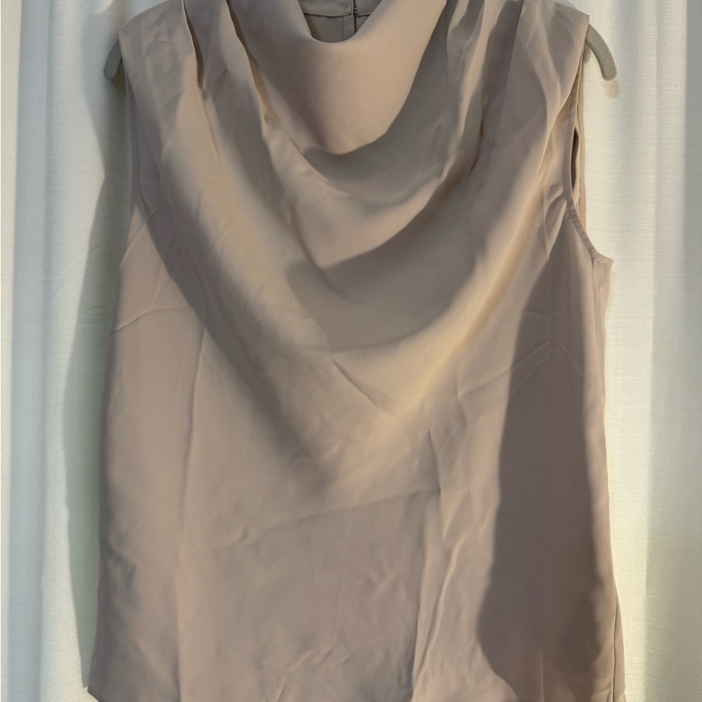 Aritzia Soft Beige Cowl Neck Blouse